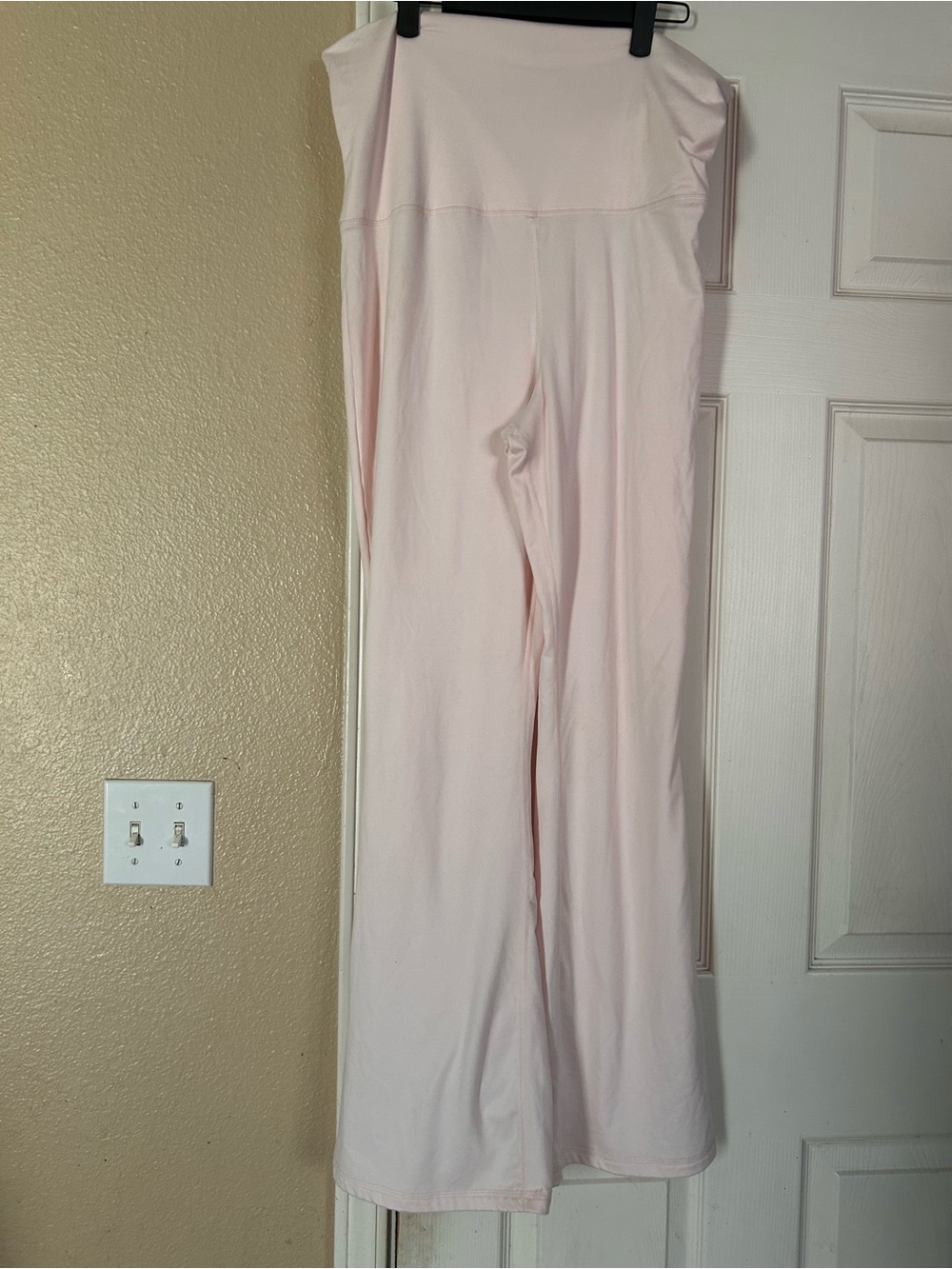 Soft Pink Wide-Leg High-Rise Women's Pants